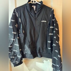 Adidas Black Logo Windbreaker